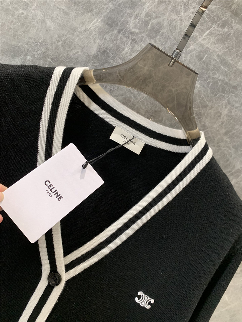 Ce1i*e logo single breasted knitted cardigan replicas clothes