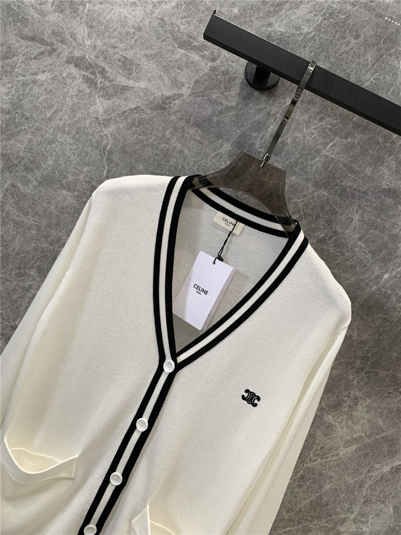 Ce1i*e logo single breasted knitted cardigan replicas clothes