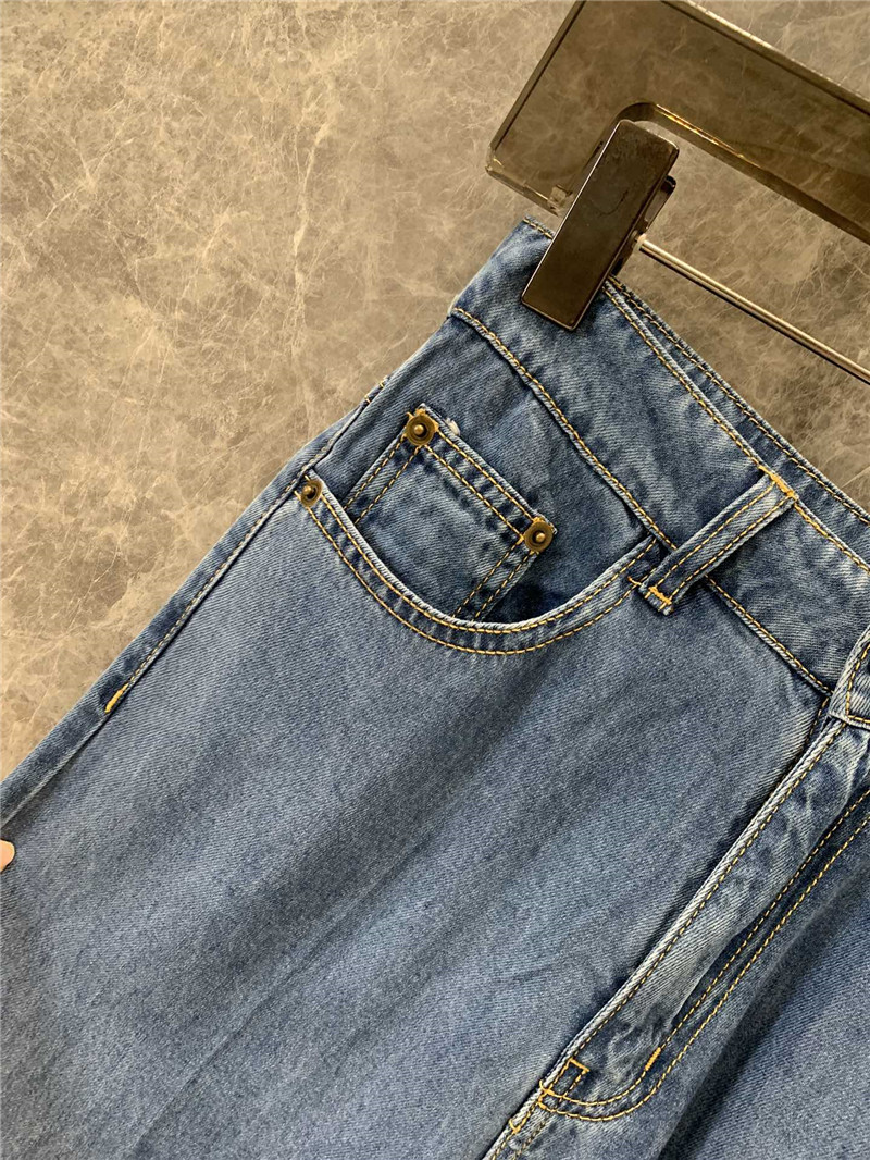 M1um1u blue soft denim trousers replica d&g clothing