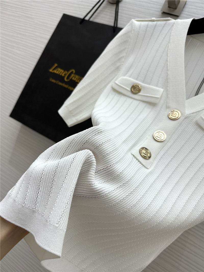 Balmain gold button short sleeve replica d&g clothing