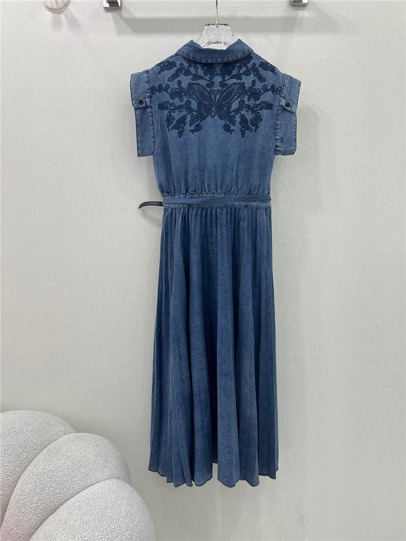 D10r denim pleated long skirt replica designer clothes