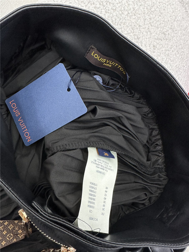 l0vis Vvtt0n lv patchwork leather long skirt replica clothing sites