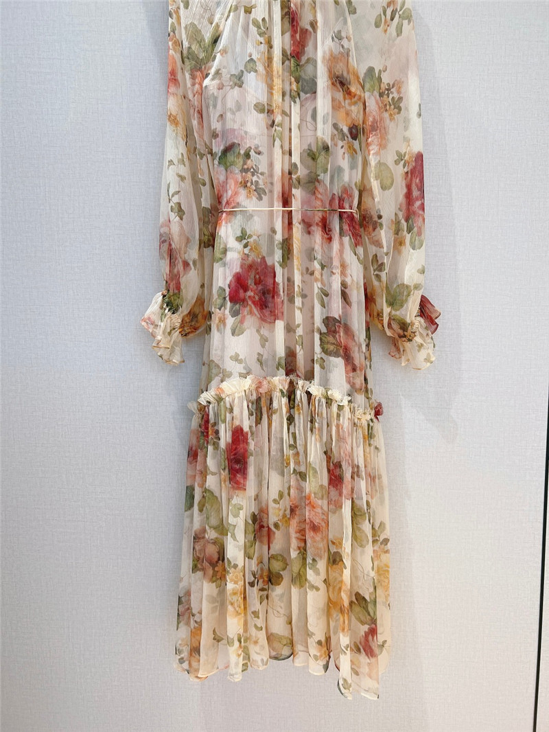 Zimm pleated patchwork ruffle collar dress replica d&g clothing