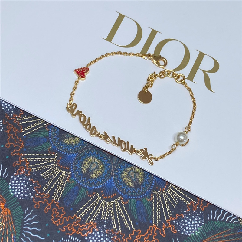 D10r red heart letter bracelet/necklace