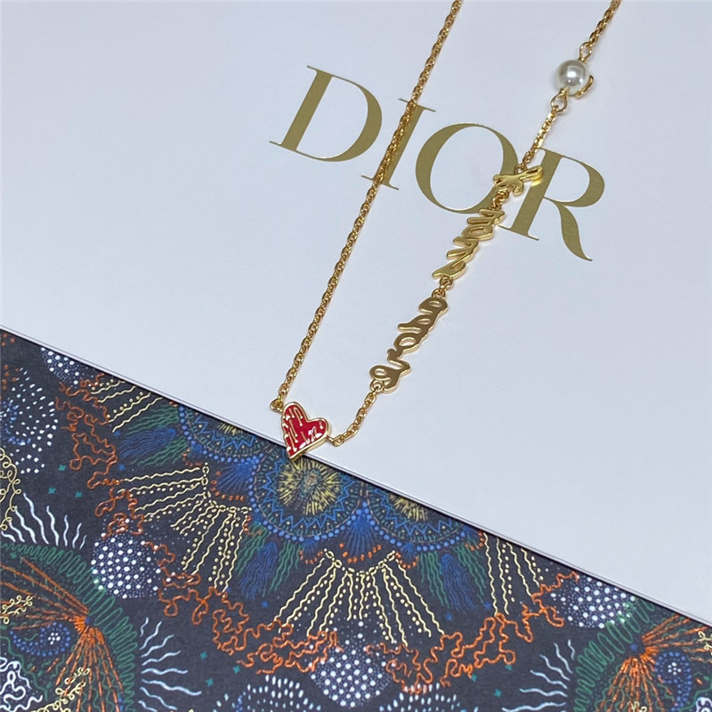 D10r red heart letter bracelet/necklace