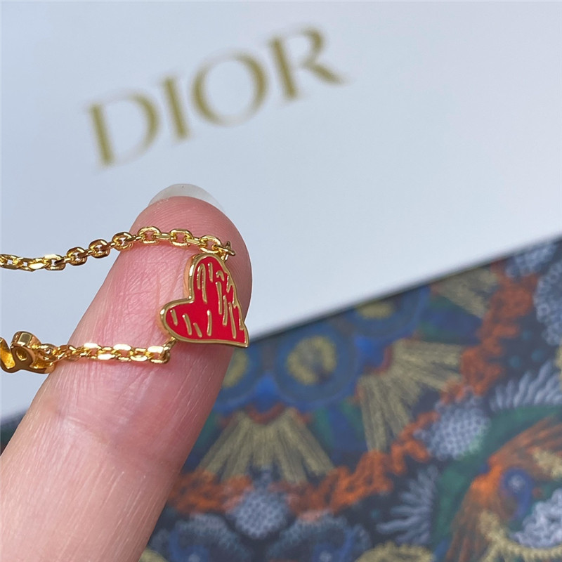 D10r red heart letter bracelet/necklace