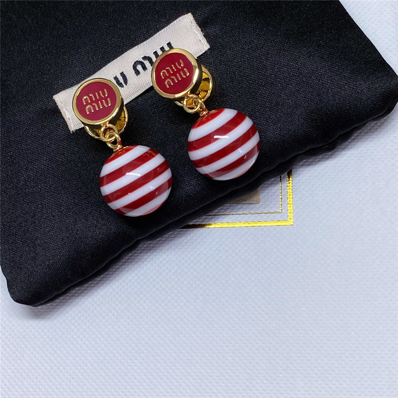 M1um1u enamel letter earrings