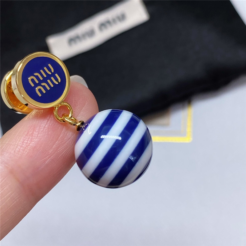 M1um1u enamel letter earrings