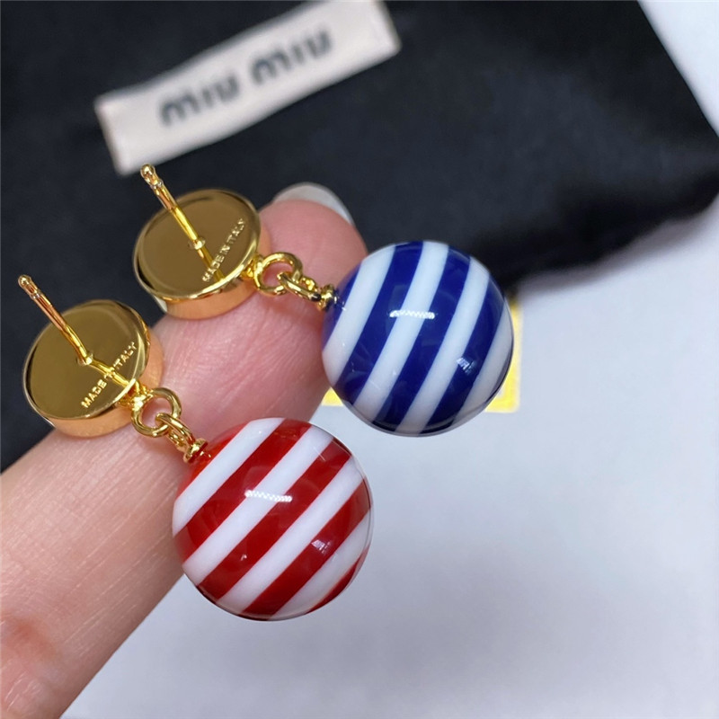 M1um1u enamel letter earrings