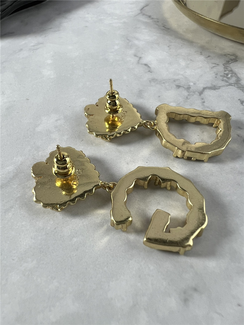 dolce & gabbana d&g white D1am0nd letter earrings