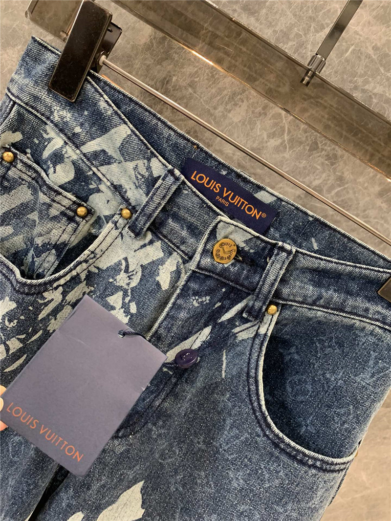 l0vis Vvtt0n lv letter floral straight jeans replicas clothes