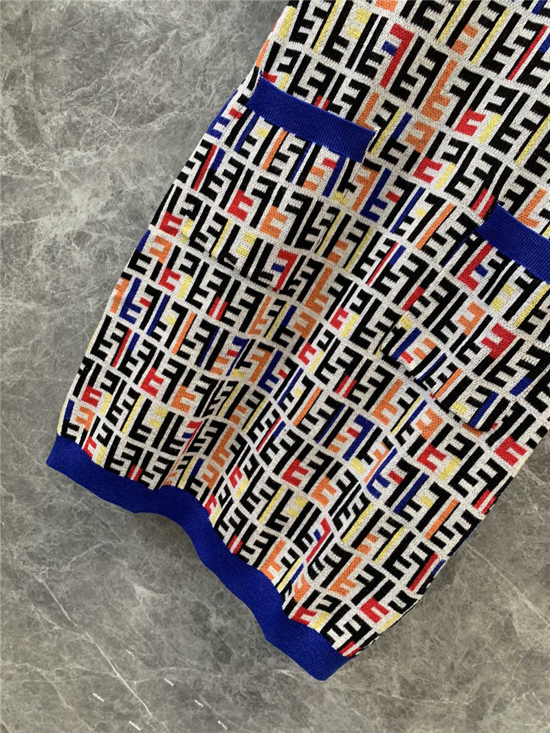 F**di letter knitted short-sleeved dress replica clothing sites