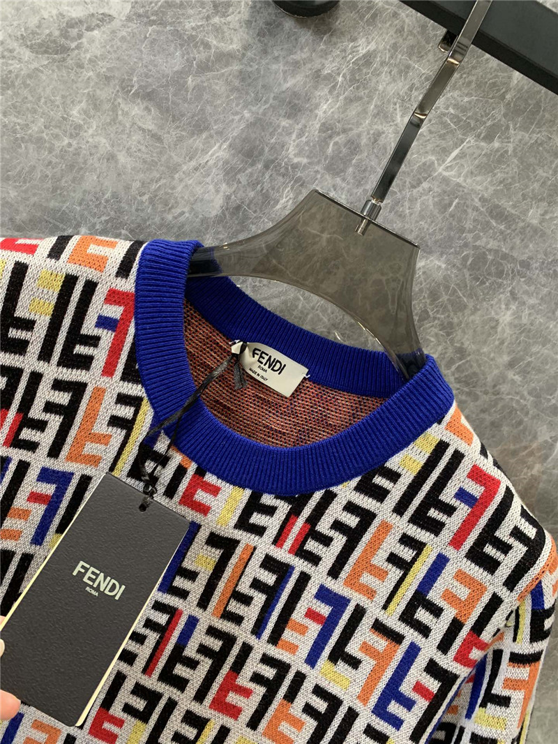 F**di letter knitted short-sleeved dress replica clothing sites