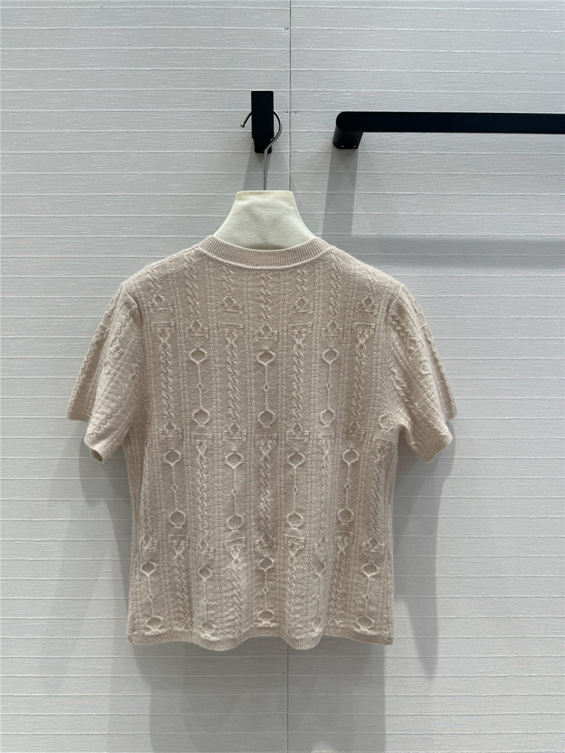 H**me5 brown short sleeve knitted top