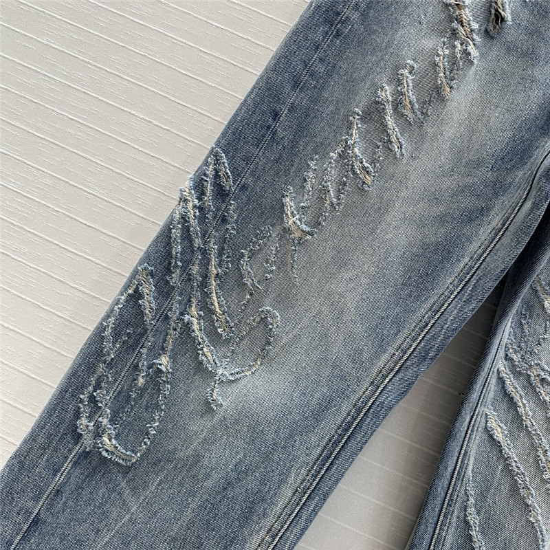 A1exa*der wang brushed logo straight jeans replica d&g clothing