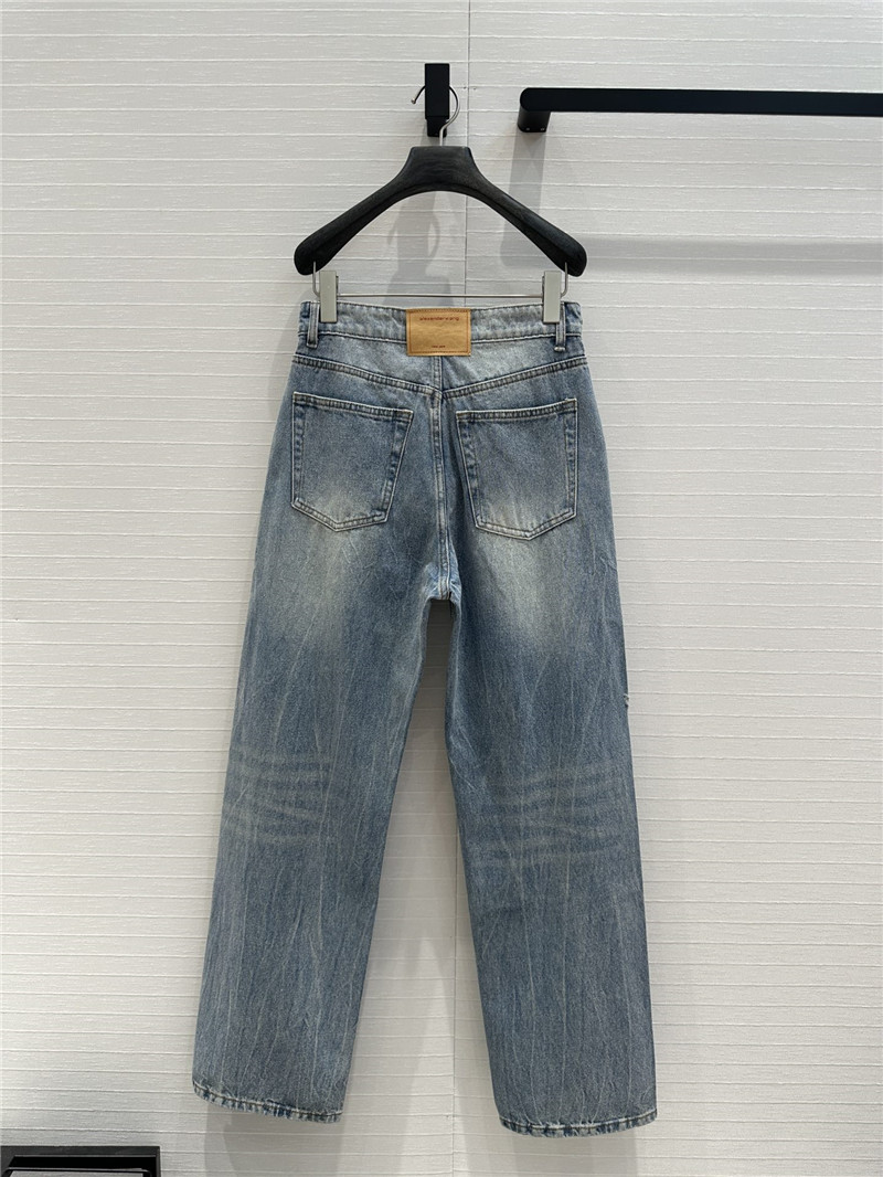 A1exa*der wang brushed logo straight jeans replica d&g clothing