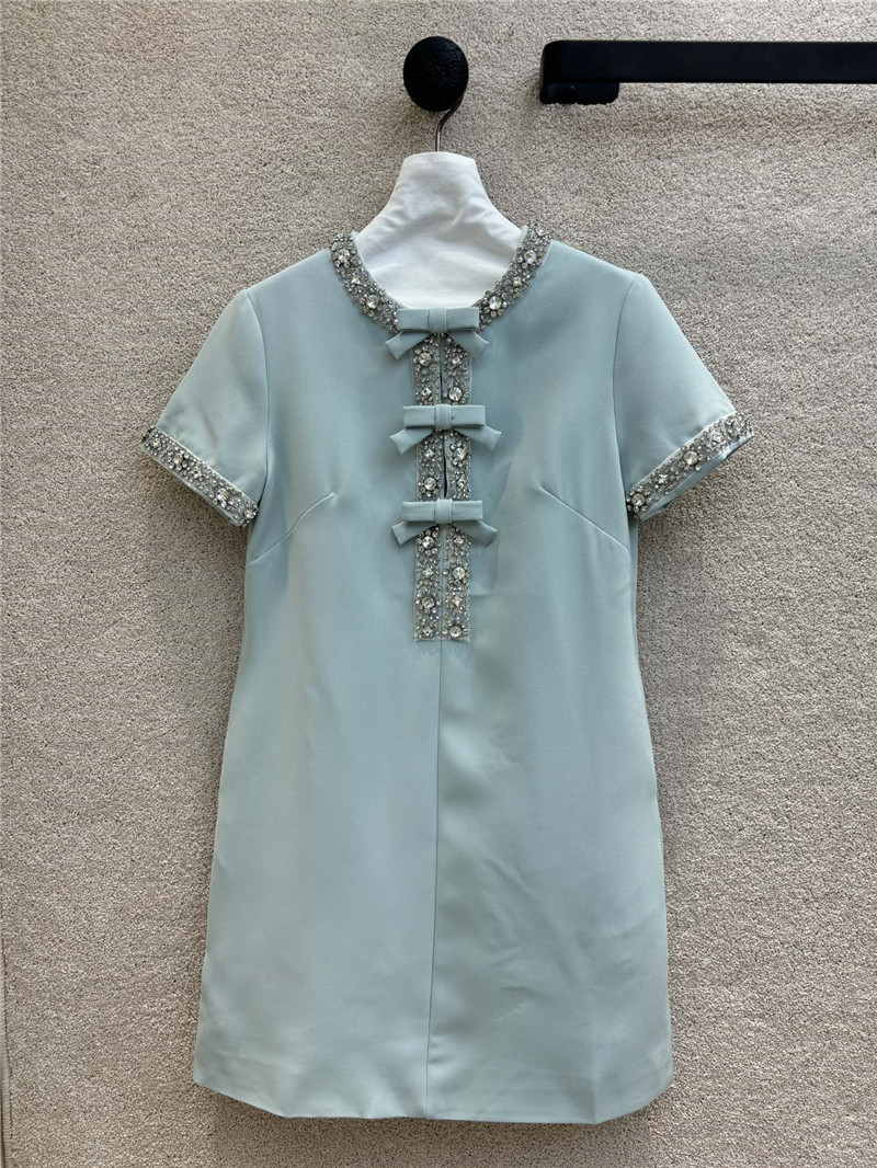 Va1e*ntin0 bow french short sleeve dress replica clothing