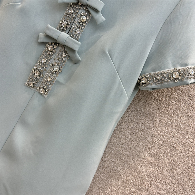 Va1e*ntin0 bow french short sleeve dress replica clothing