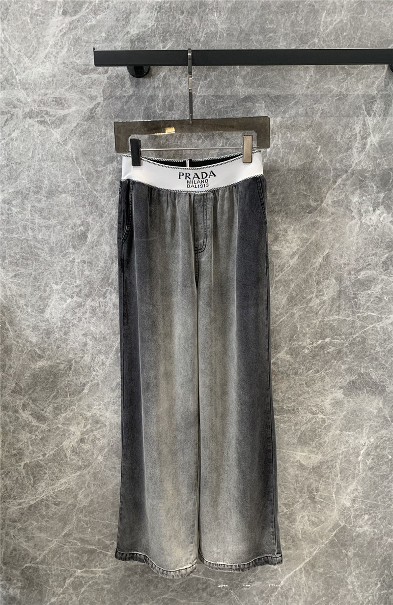 Pra*a waistband denim trousers replica d&g clothing