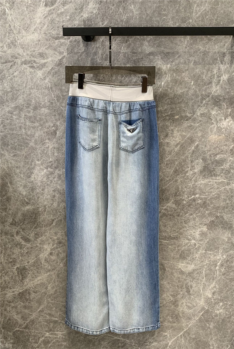 Pra*a waistband denim trousers replica d&g clothing