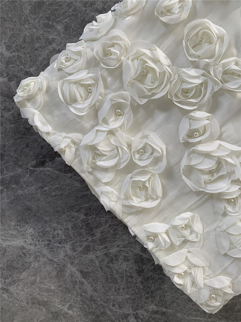 Va1e*ntin0 3d pearl flower skirt replica designer clothes