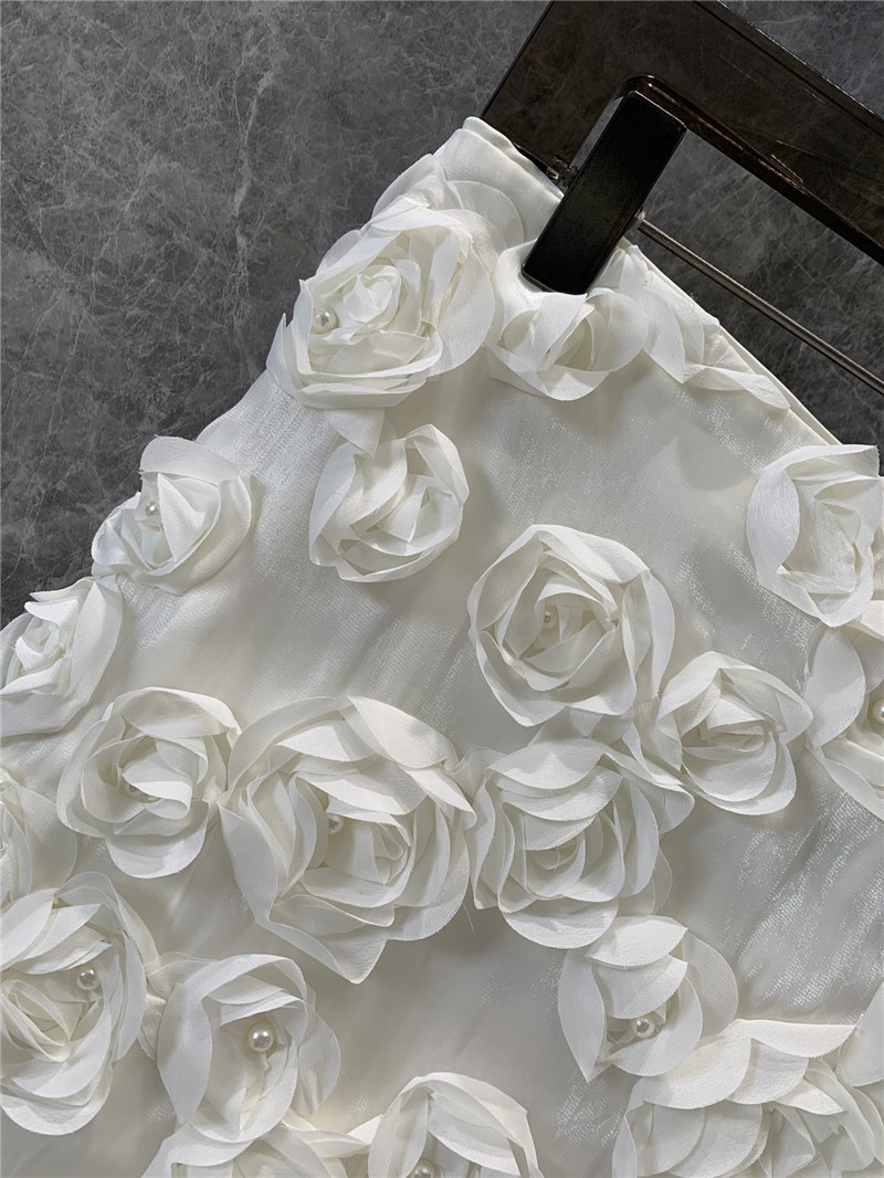 Va1e*ntin0 3d pearl flower skirt replica designer clothes