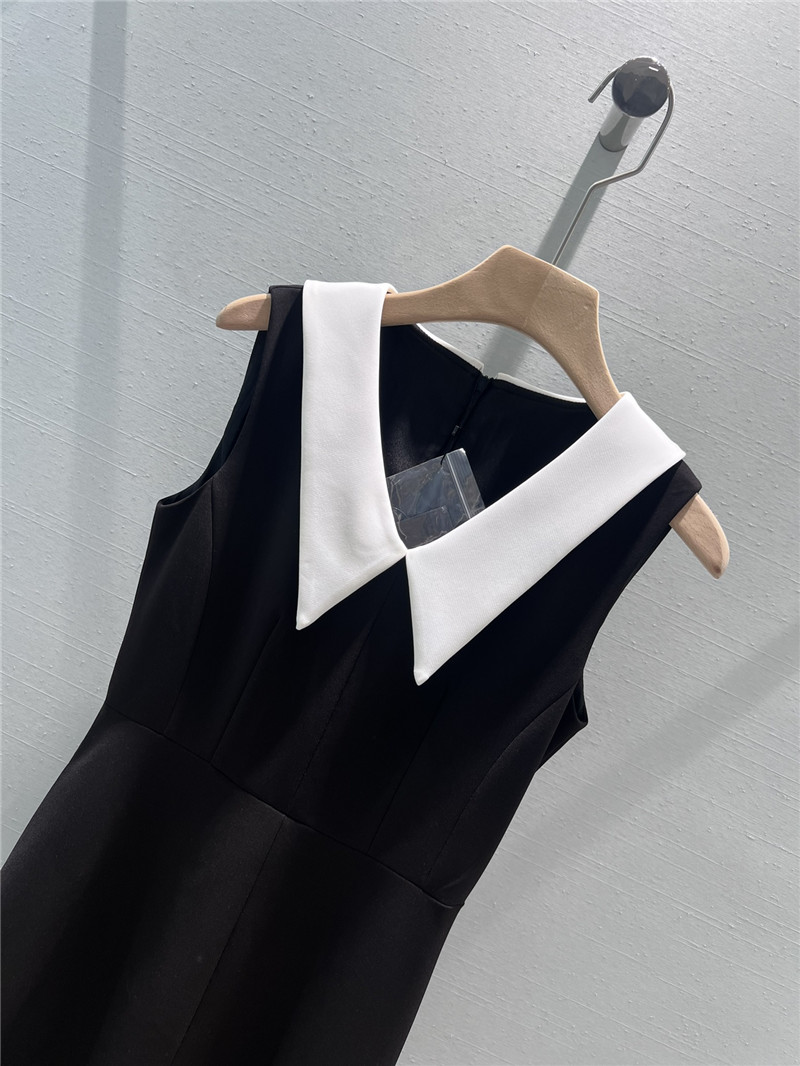 Y51 black and white contrast collar a-line dress replicas clothes