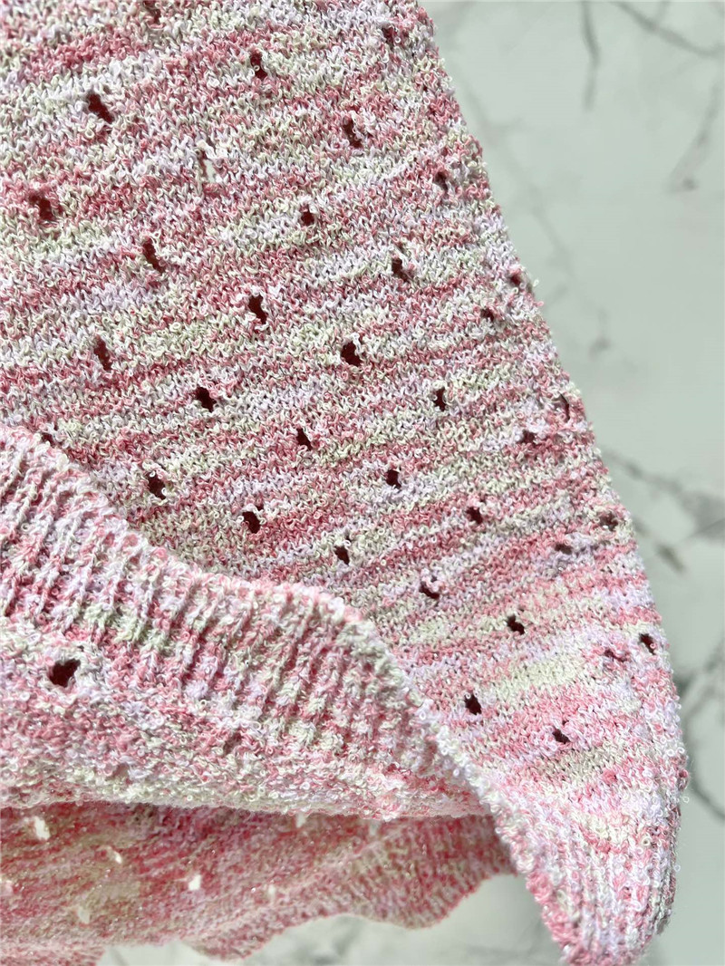 Ch**el colorful yarn lace hollow knitted vest replicas clothes