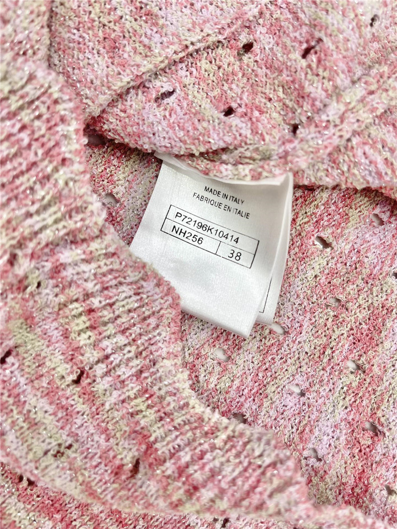 Ch**el colorful yarn lace hollow knitted vest replicas clothes