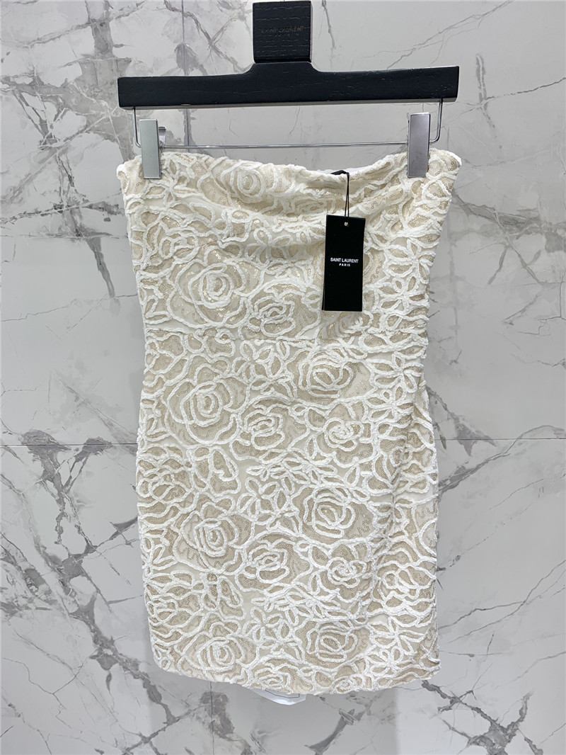 Y51 floral jacquard tube top dress replicas clothes