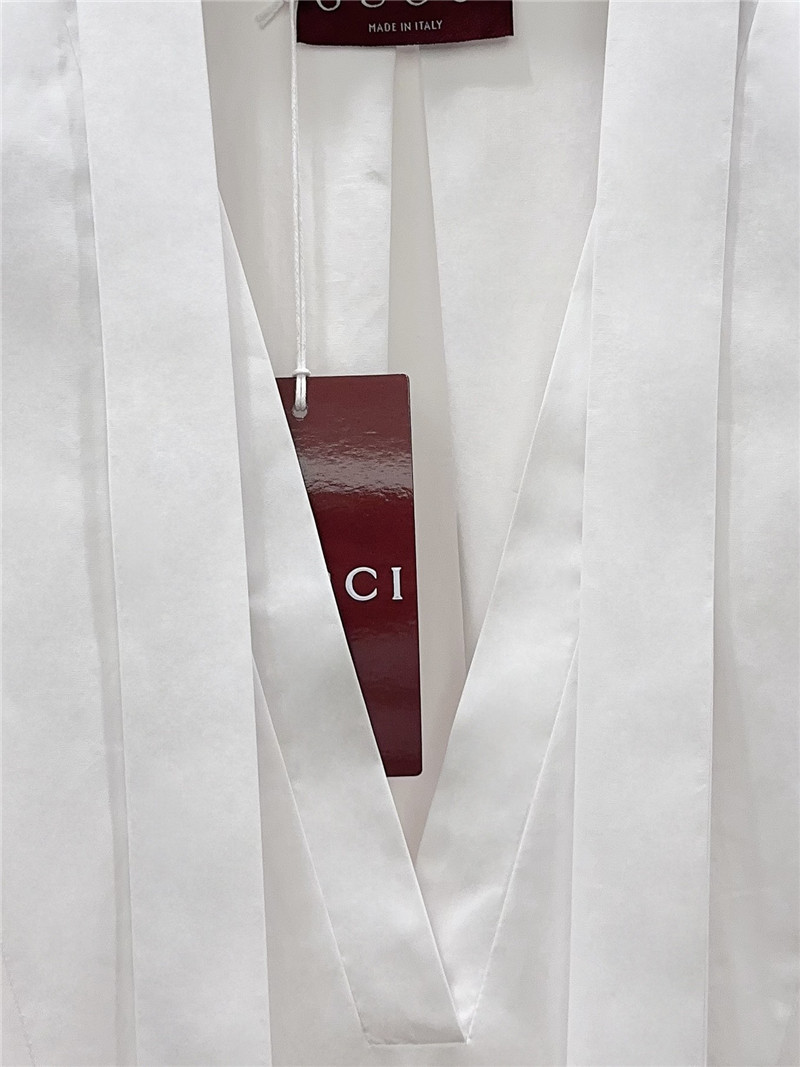 Gvc*1 v-neck ribbon white shirt dress replica designer clothes