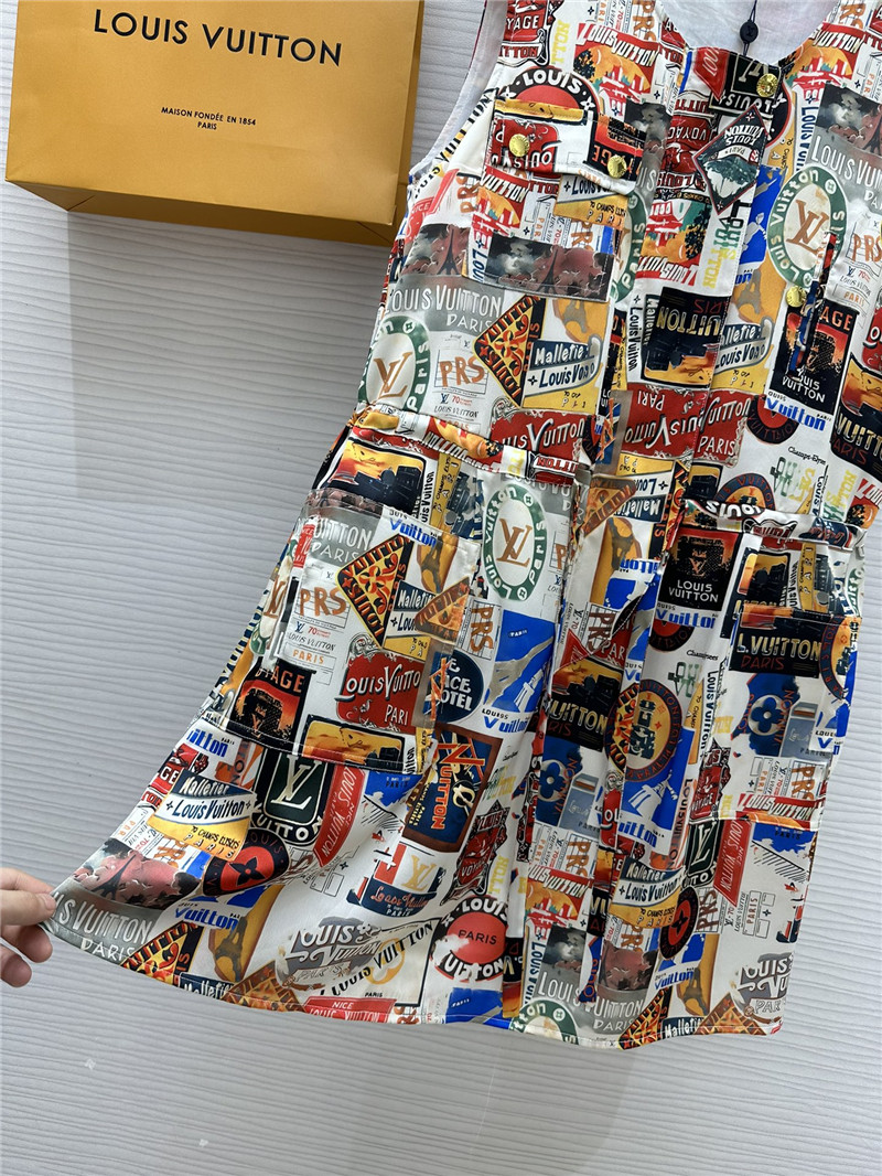 l0vis Vvtt0n lv printed drawstring dress replica clothes