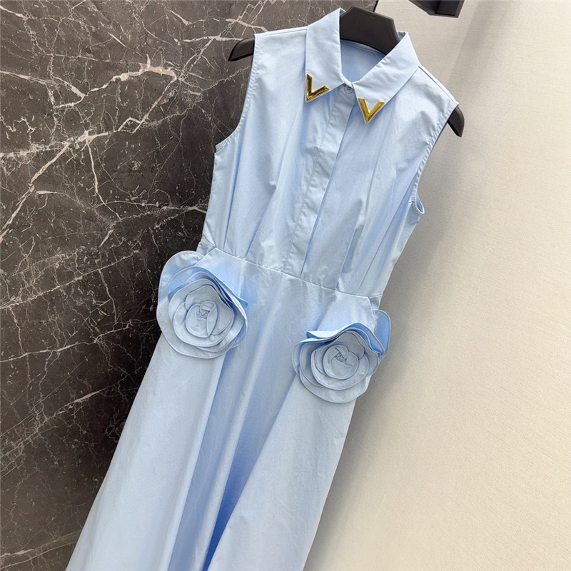 Va1e*ntin0 3d flower decoration lapel dress replica clothes