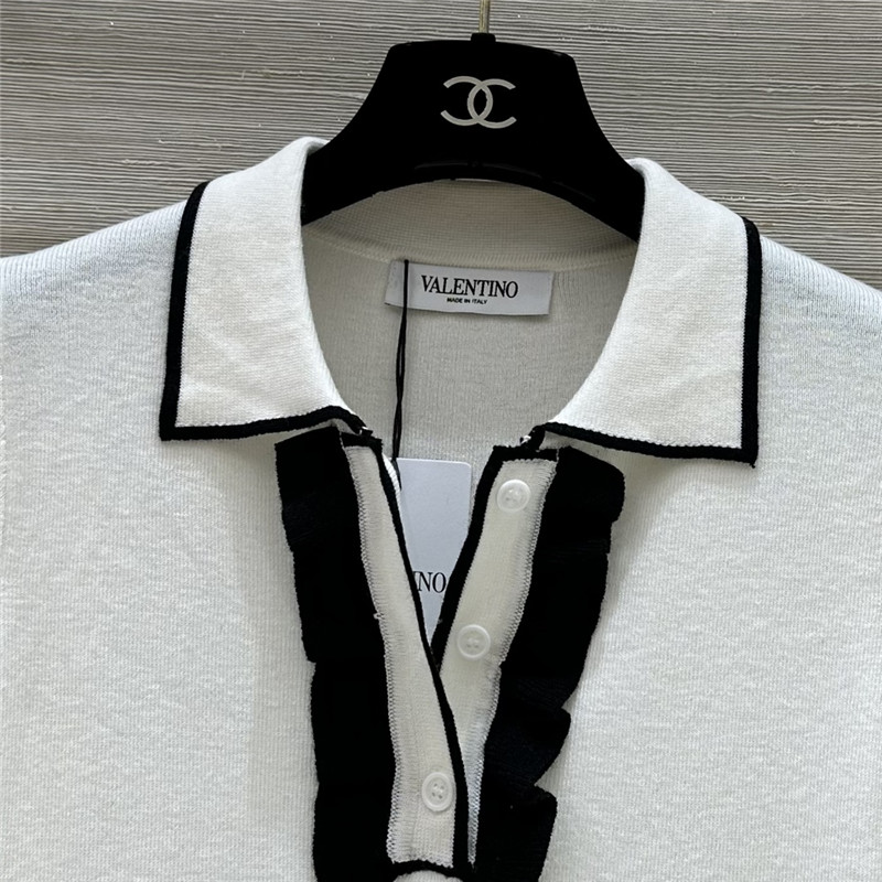 Va1e*ntin0 lace collar knit short sleeve