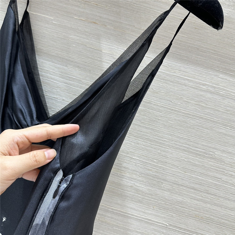 D10r eiffel tower print silk suspender dress replica clothing