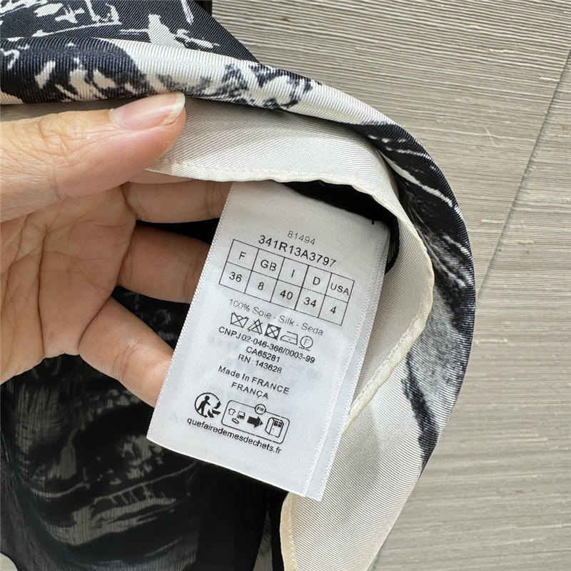 D10r eiffel tower print silk suspender dress replica clothing