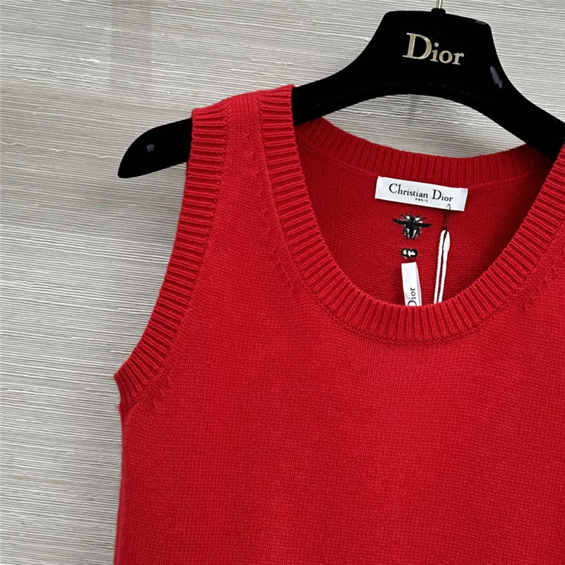 D10r red cashmere knitted vest replica clothes