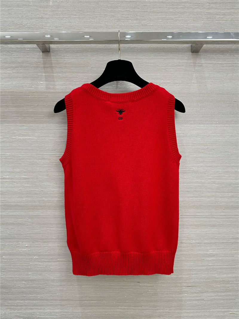 D10r red cashmere knitted vest replica clothes
