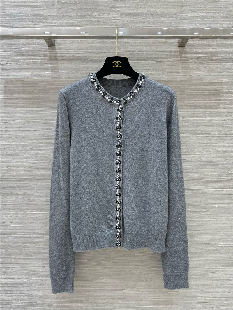 Va1e*ntin0 rhinestone collar design small cardigan replica clothes