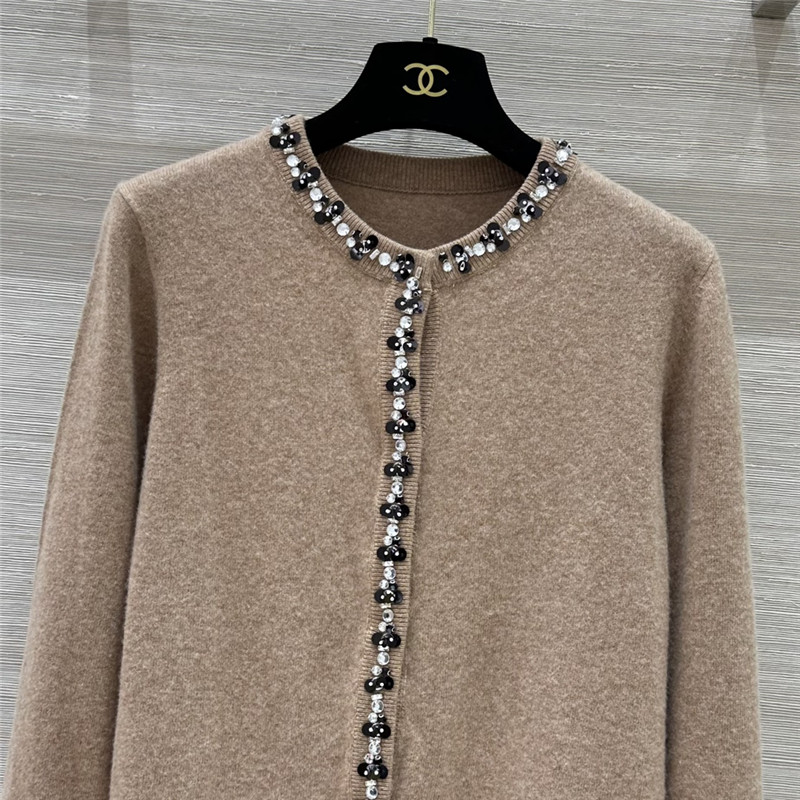 Va1e*ntin0 rhinestone collar design small cardigan replica clothes