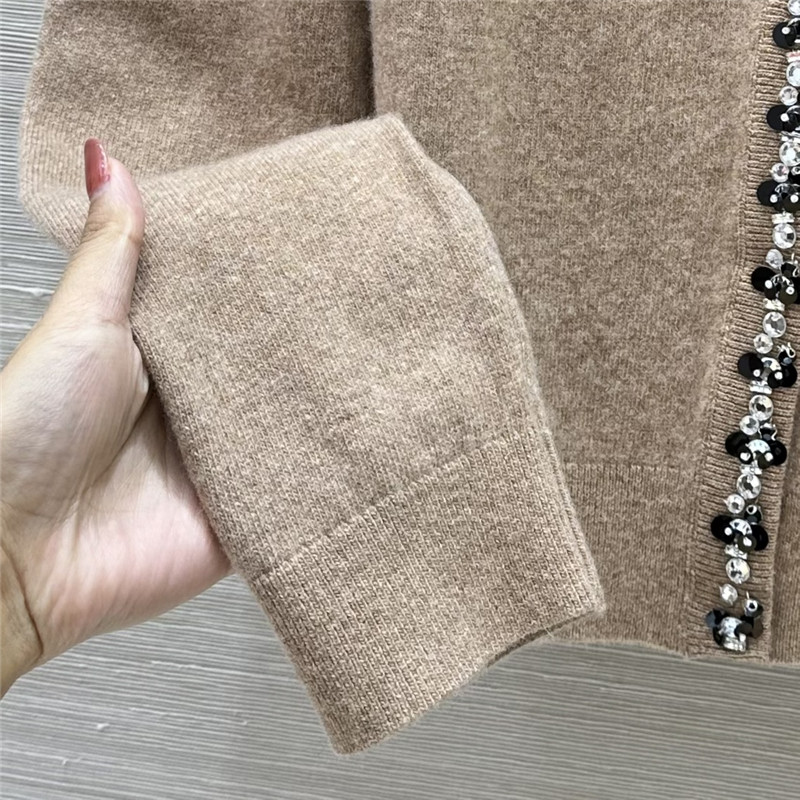 Va1e*ntin0 rhinestone collar design small cardigan replica clothes