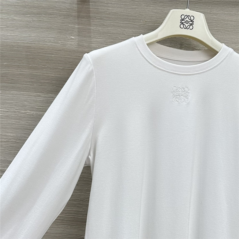 L0ew* white cotton long-sleeved shirt