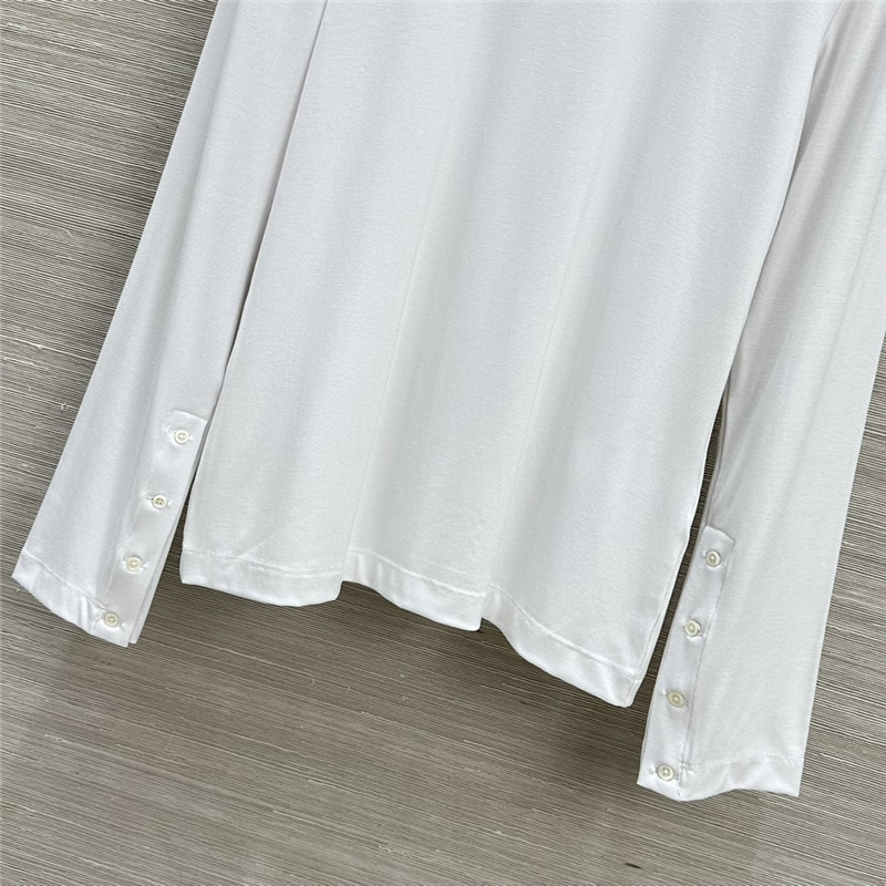 L0ew* white cotton long-sleeved shirt