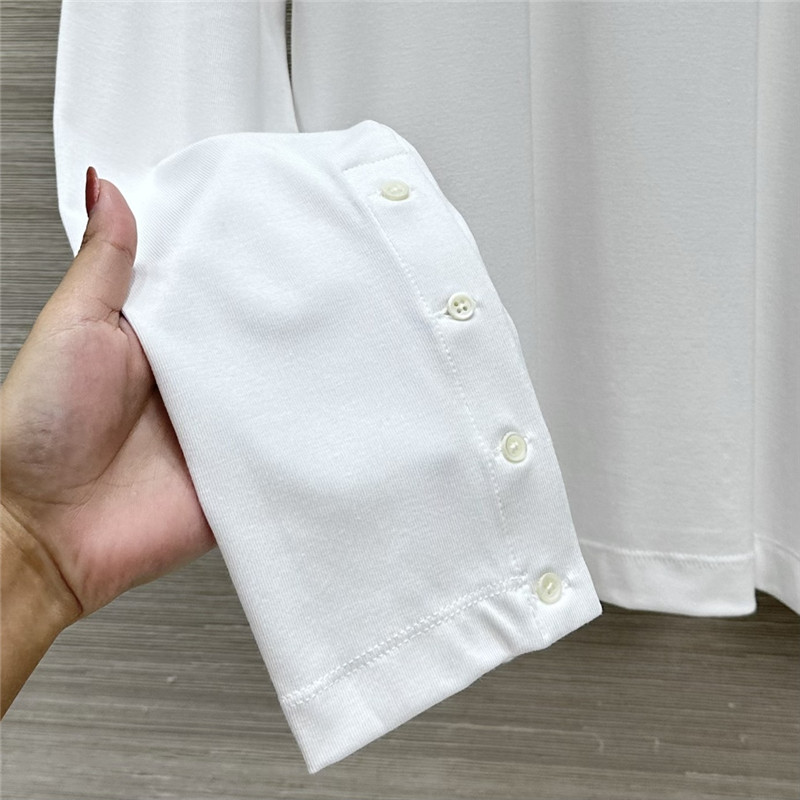 L0ew* white cotton long-sleeved shirt