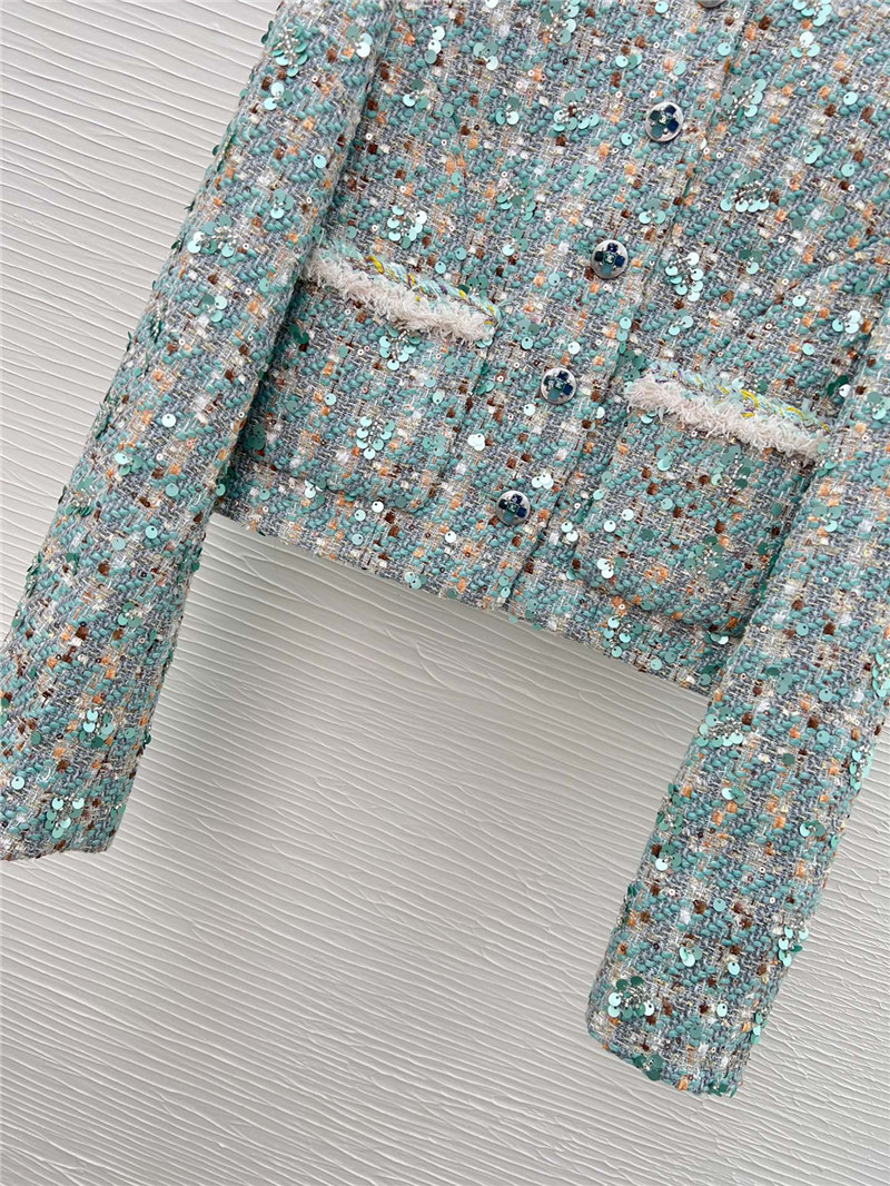 Ch**el sequined braided coat replica d&g clothing