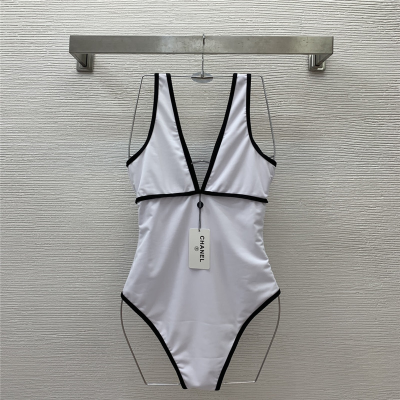 Ch**el deep v neck swimsuit replica clothes
