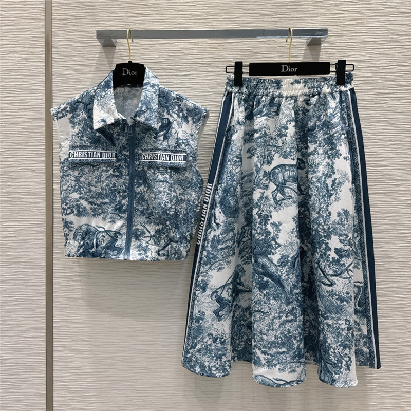 D10r vest top + midi skirt set replica d&g clothing