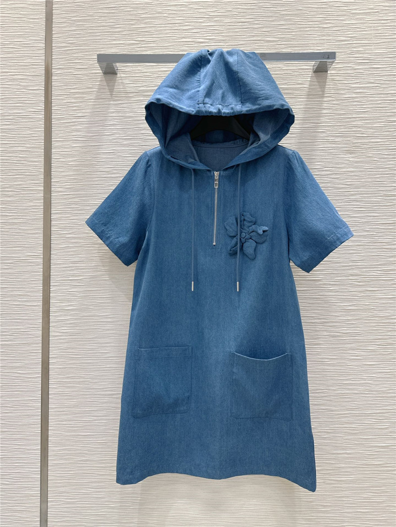 Va1e*ntin0 3d petal denim dress replica clothing sites