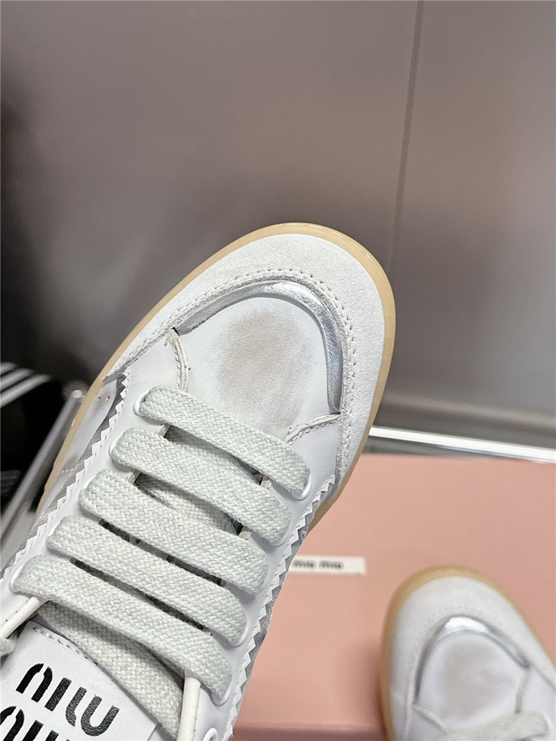 Miu Miu Bleached Leather Sneakers