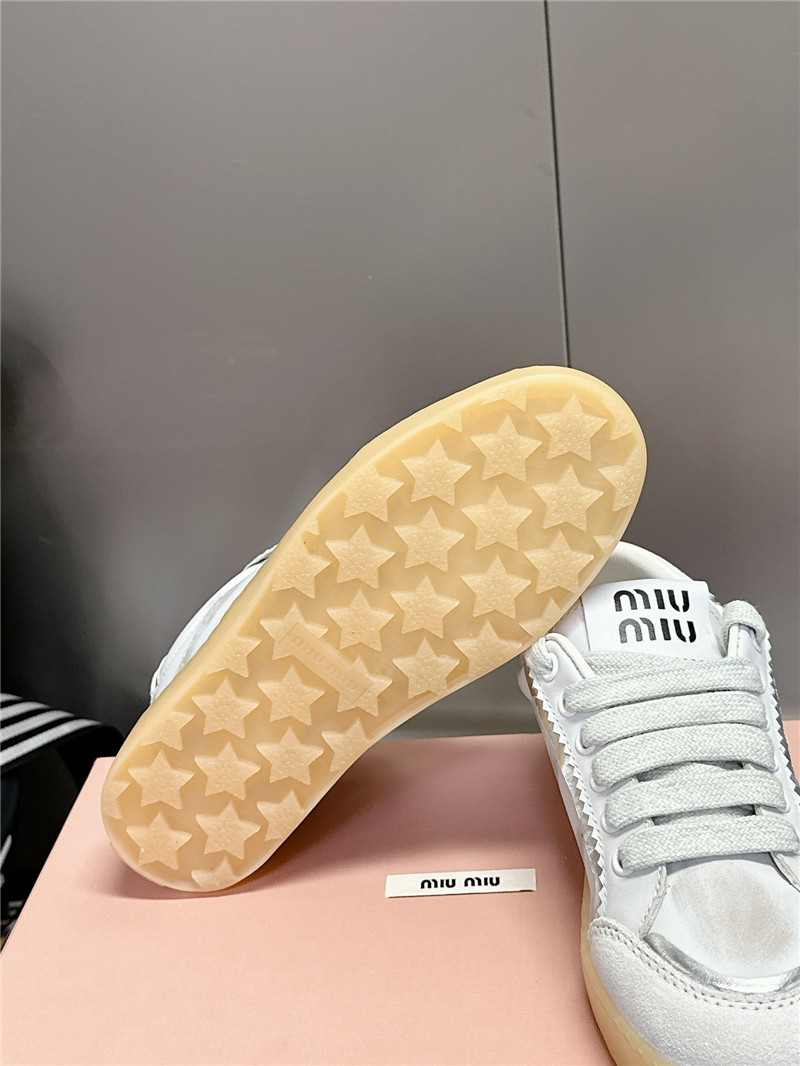 Miu Miu Bleached Leather Sneakers